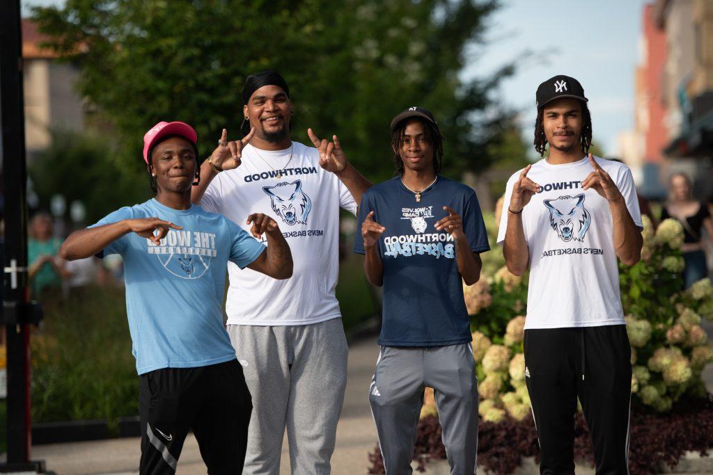 Students pictured downtown for Welcome Weekend