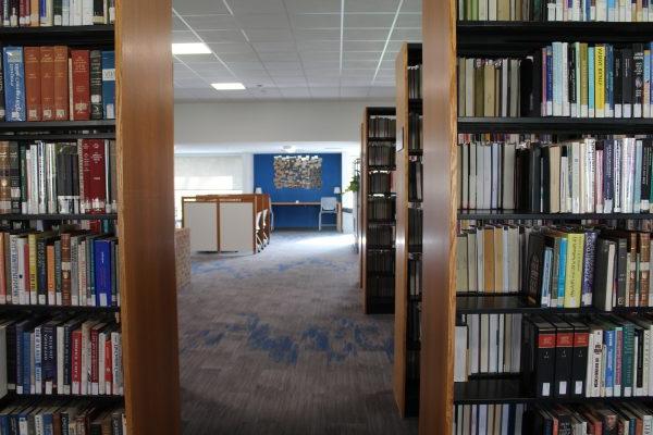 Bookshelves in the Strosacker Library